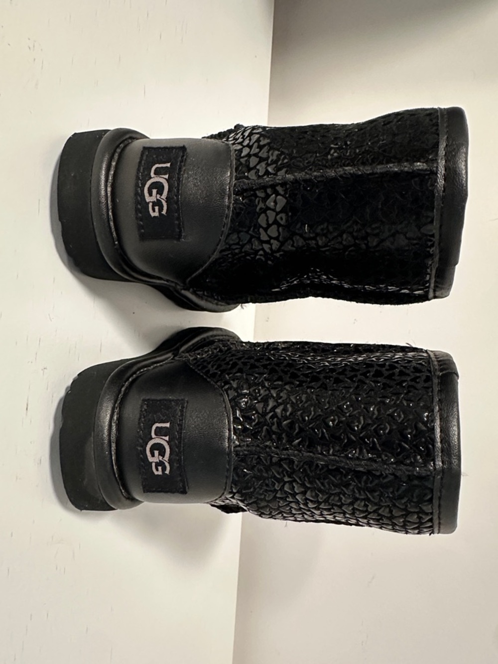 UGG Black heart Textured Kids Boots